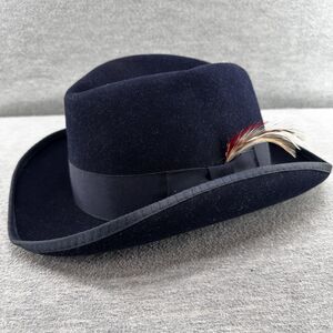 DESIGNER COLLECTION - Men's The Best Broner Godfather Blue Fedora Hat  H6